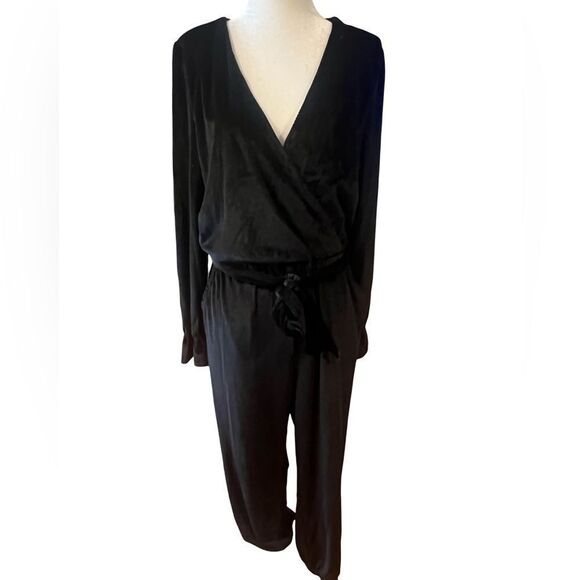 NWT women's oat blank nyc velvet‎ jumper w/ pockets size medium w/ tie waist - Picture 1 of 9